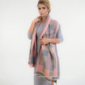 New colors women shawls oversize wraps soft long premium viscose plaid hijab scarf